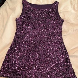 Purple Sequin Tank Top XXL